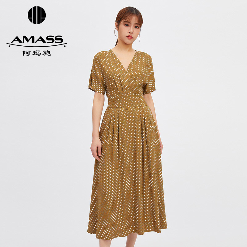 AMASS阿玛施 波西米亚V领波点洋装5500355