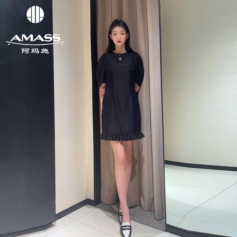 AMASS阿玛施 限量款高级圆领连衣裙短裙5500442