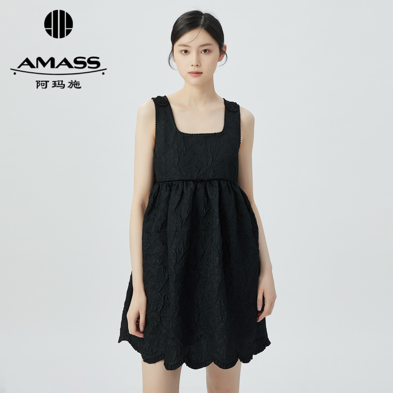 阿玛施AMASS 高级复古肌理纹无袖公主洋装5500482