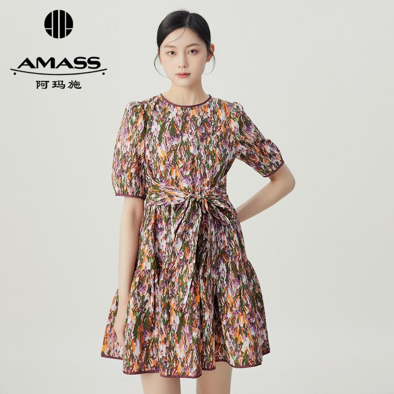 阿玛施AMASS 复古浪漫印花洋装5500519