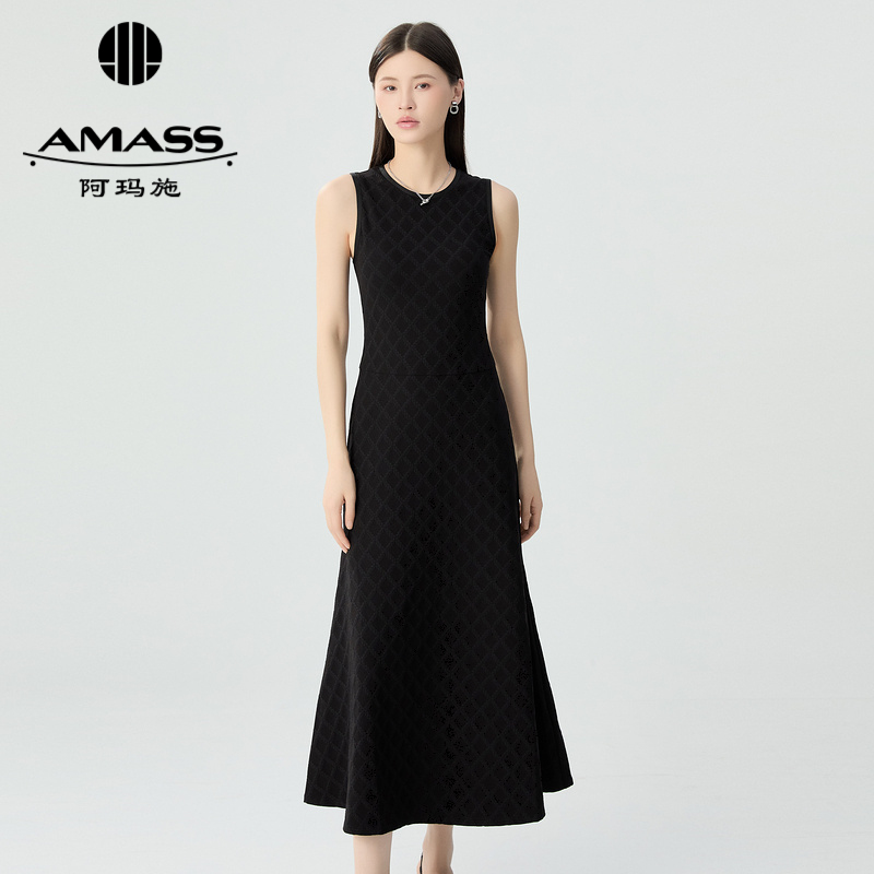 阿玛施AMASS 高人一等暗格无袖长款连衣裙5592528