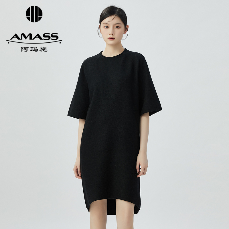 阿玛施AMASS 简约纯色羊毛针织连衣裙5599027