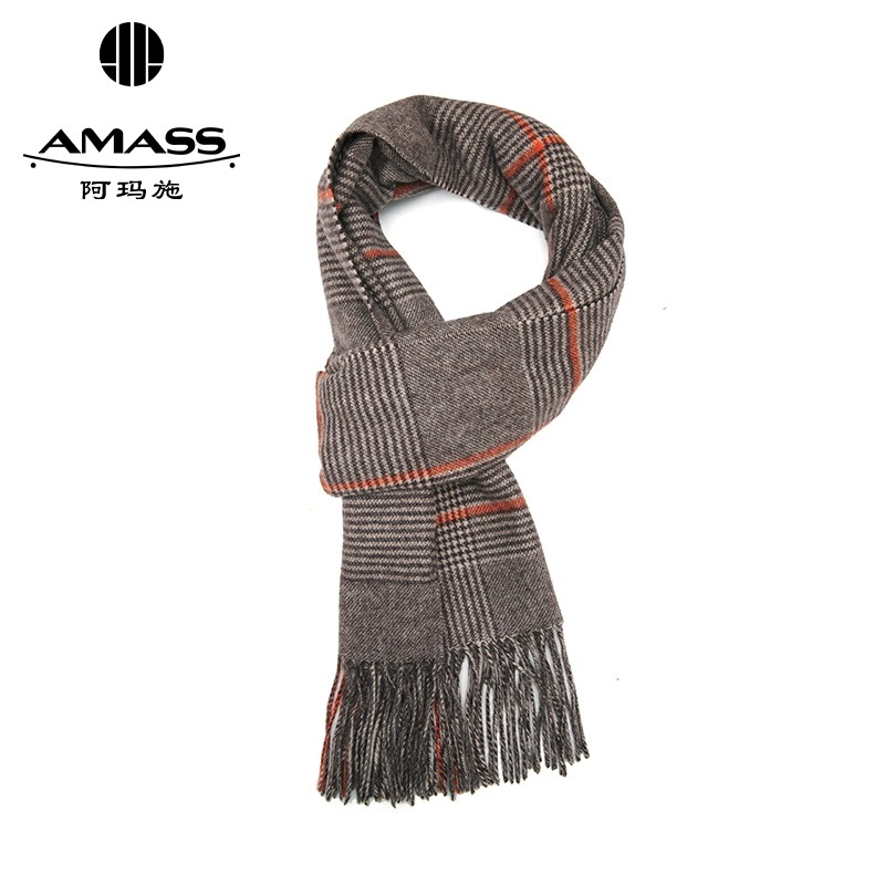 AMASS阿玛施 流苏格纹百搭围巾5800012