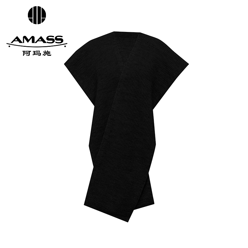 阿玛施AMASS 秋冬新款纯色羊毛披肩围巾5800043