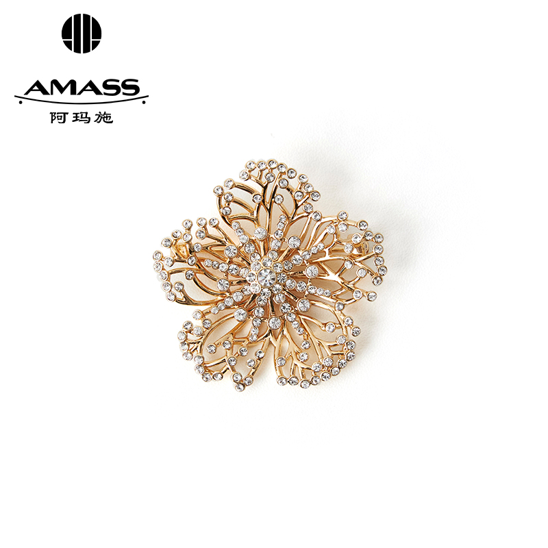 阿玛施AMASS 复古质感精致花朵胸针590003