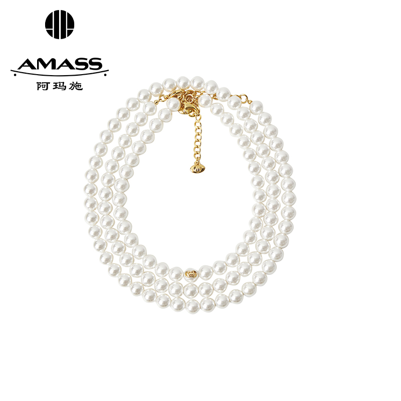 阿玛施AMASS 质感精致双层珍珠项链590004