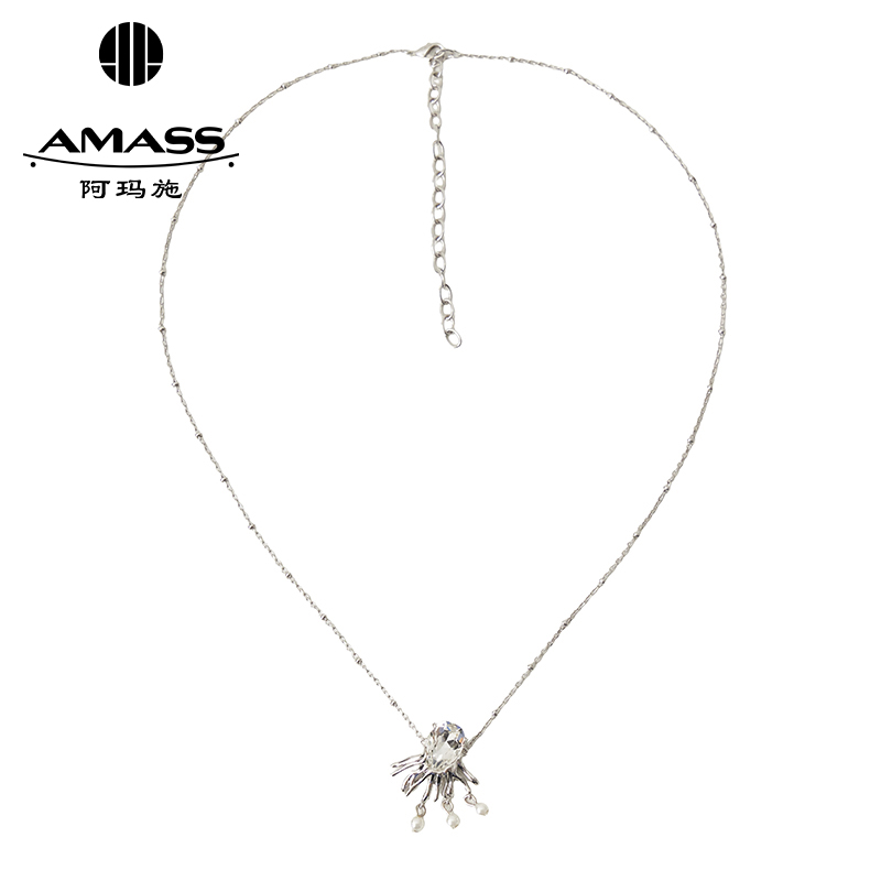 阿玛施AMASS 新款异形贴钻珍珠细项链590020