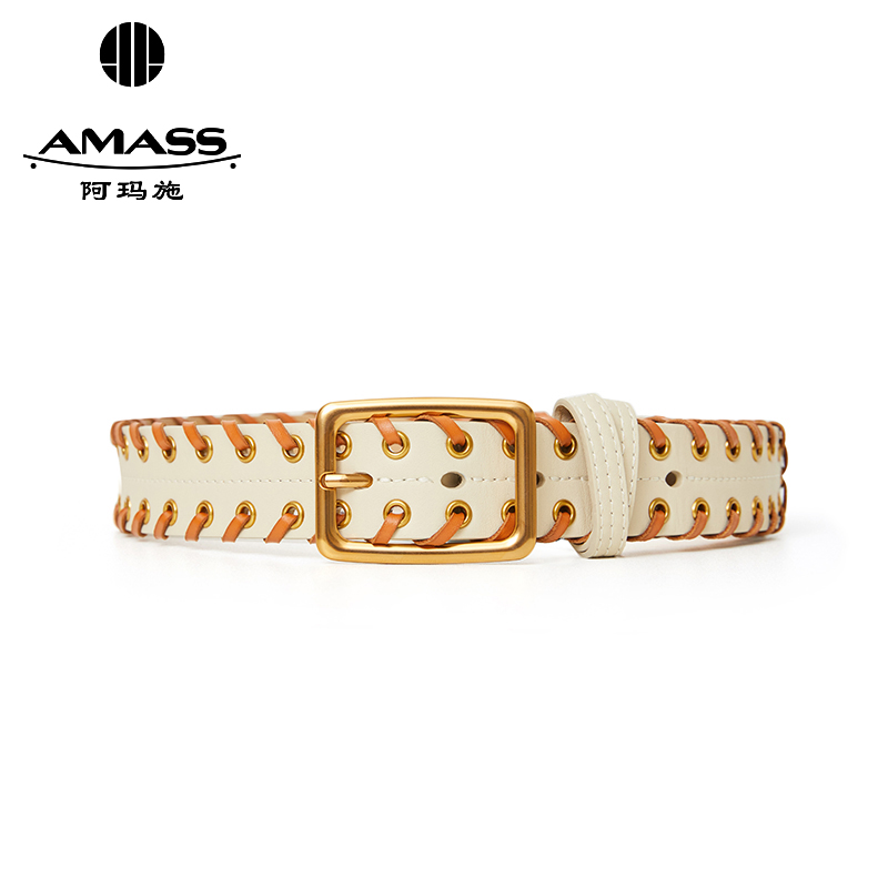 AMASS阿玛施 撞色设计复古腰带5900397