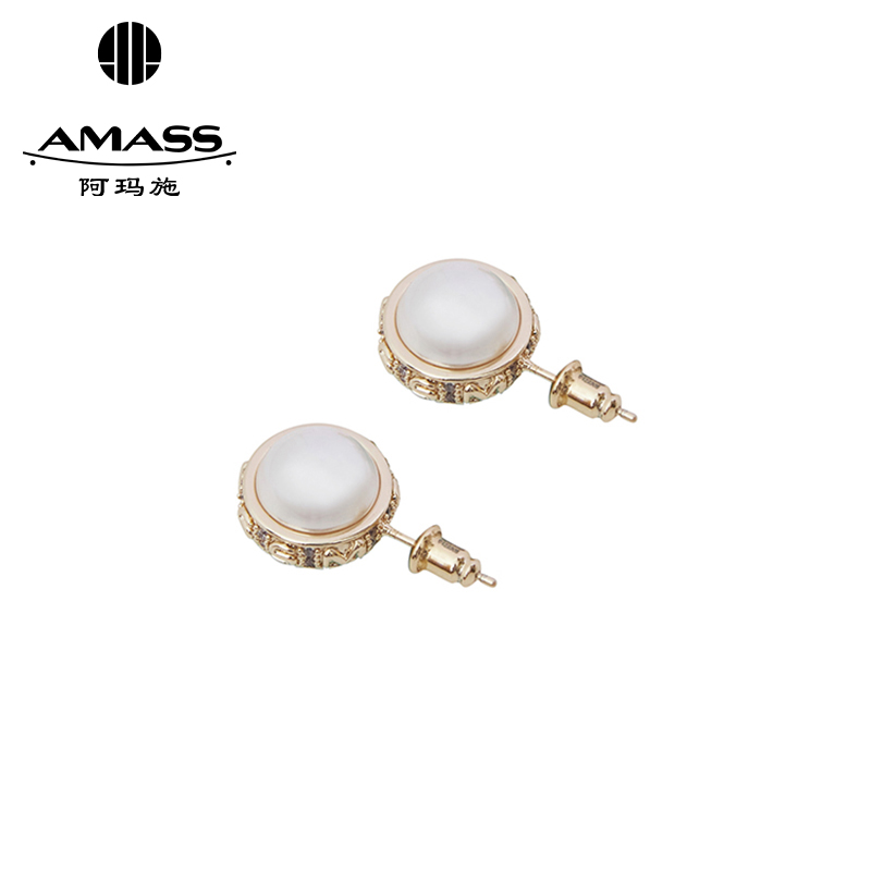 阿玛施AMASS 气质珍珠行星耳钉5900491两件套