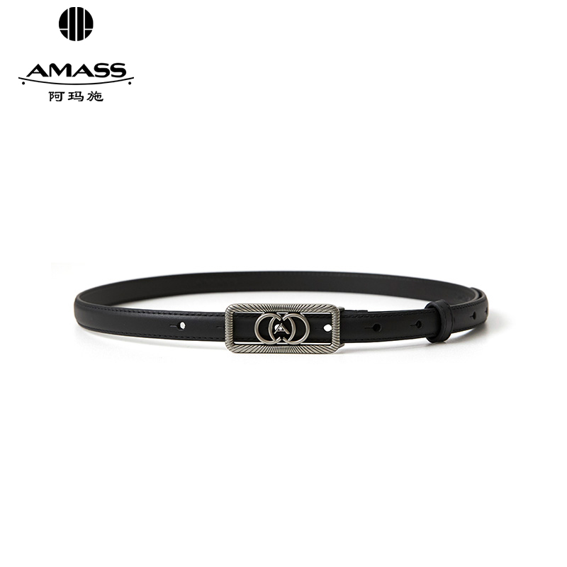 阿玛施AMASS 经典百搭方形LOGO腰带5900550