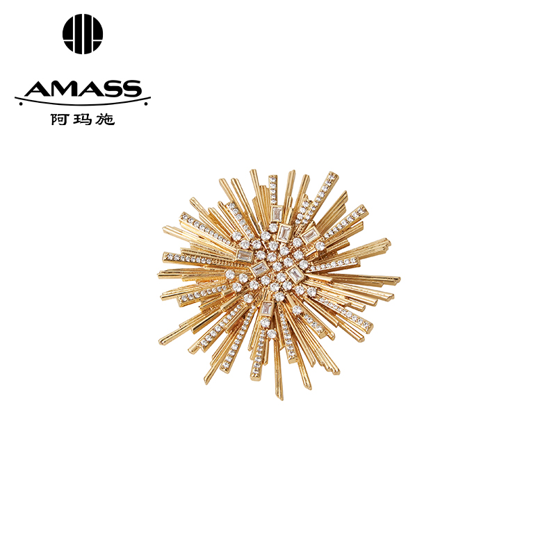 阿玛施AMASS 复古质感精致雪花胸针5900555