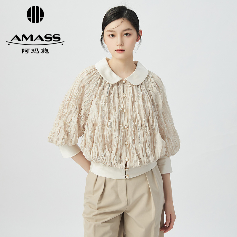 AMASS阿玛施 法式小众质感娃娃领外套6400036