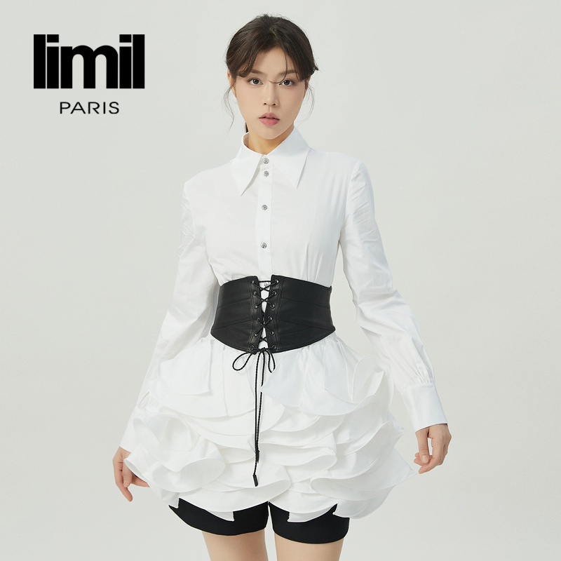 阿玛施丽米儿limil 高端潮人独特立体感有型白衬衫9300176