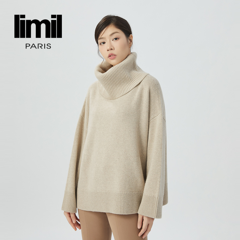 丽米儿limil 极简风高领羊绒针织9399042