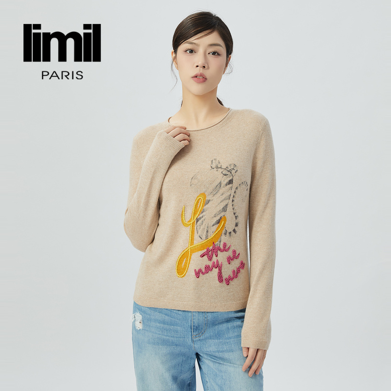 丽米儿limil 圆领软糯羊绒针织长袖9399046