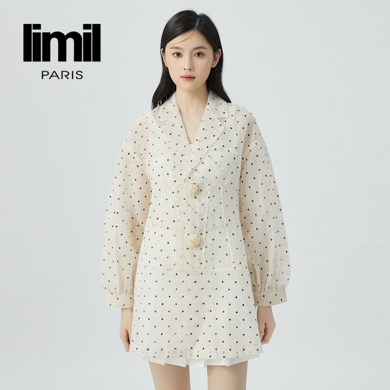 丽米儿limil 复古钉珠扣洋装式外套9400102