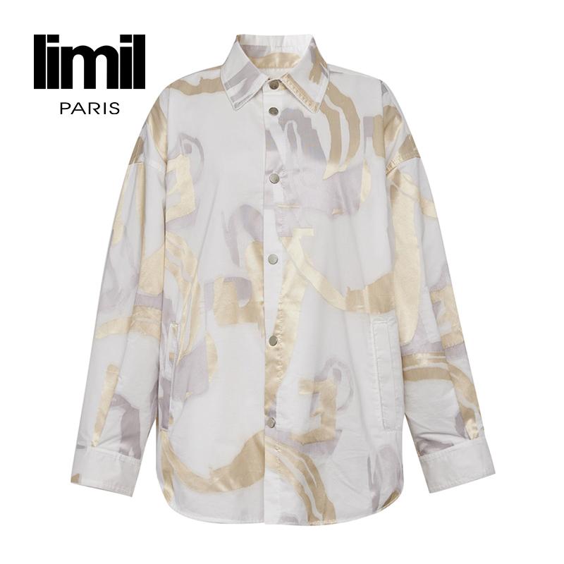丽米儿limil 中式金银提花鎏金衬衫式外套9400130