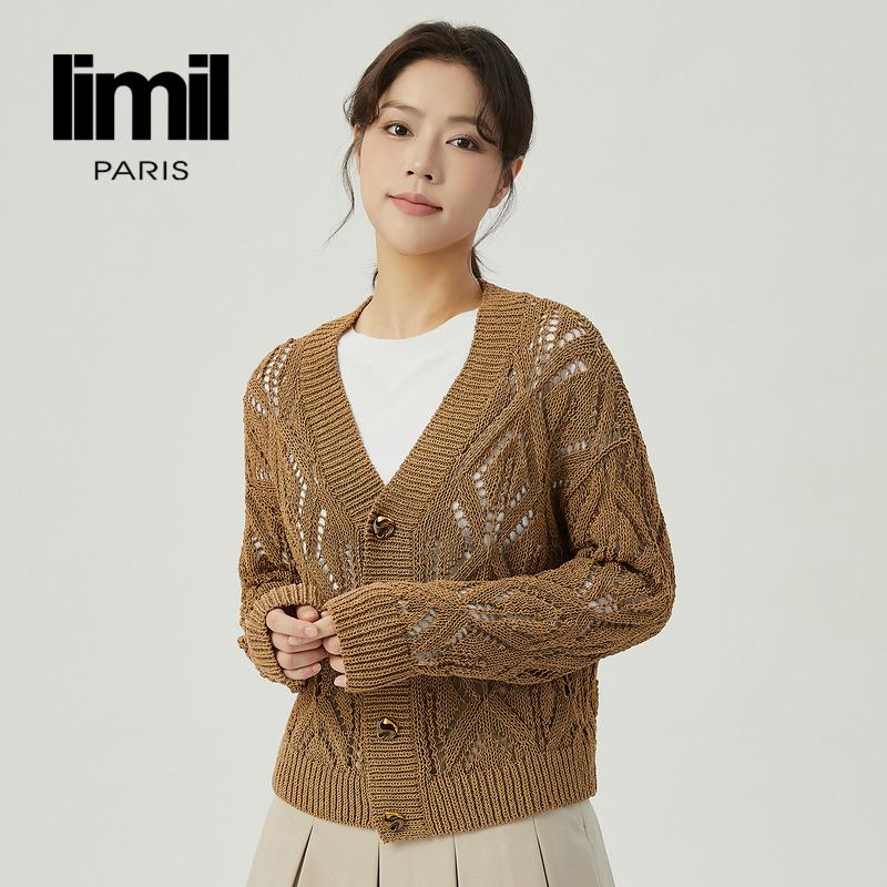 丽米儿limil 慵懒随性绞花纹复古针织开衫9499014