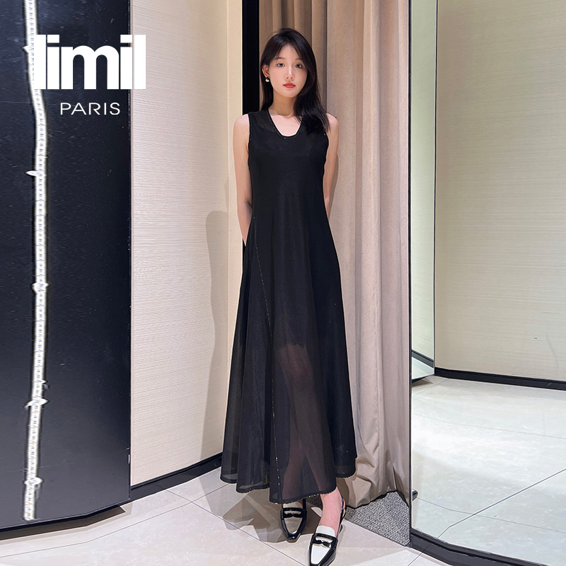 丽米儿limil 高级款纯色无袖长裙9500039