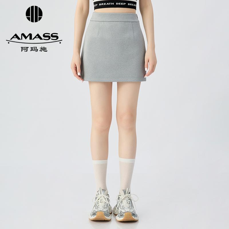 阿玛施AMASS 简约休闲松弛感百搭短半裙520046