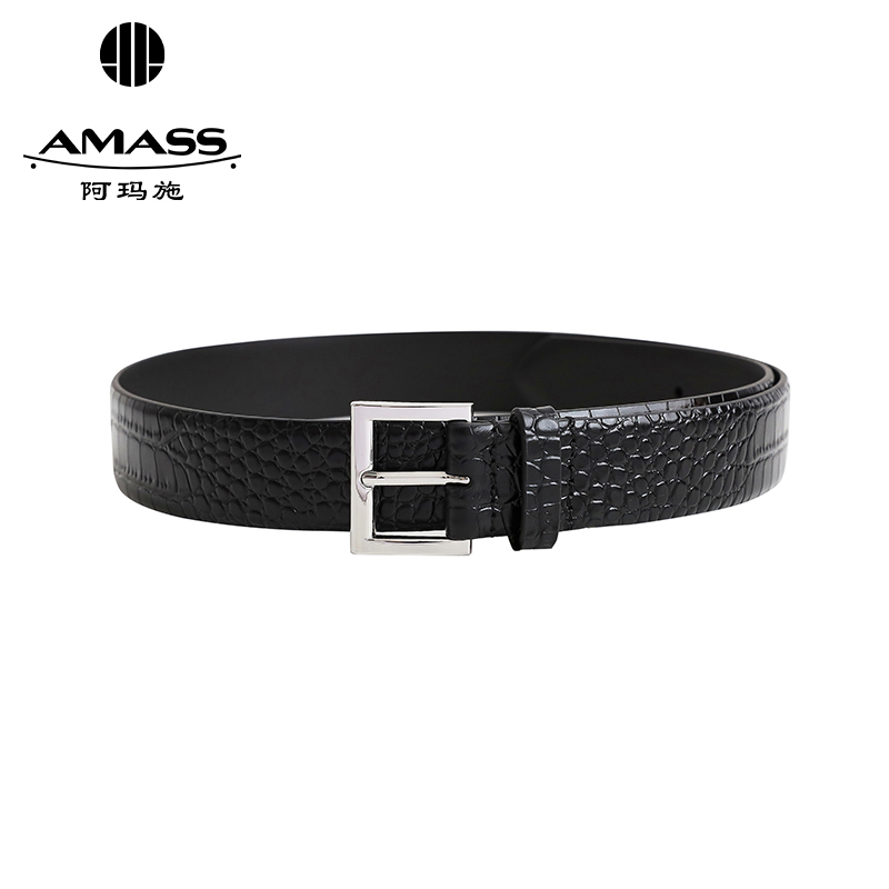 阿玛施AMASS 动物肌理纹复古百搭腰带590025