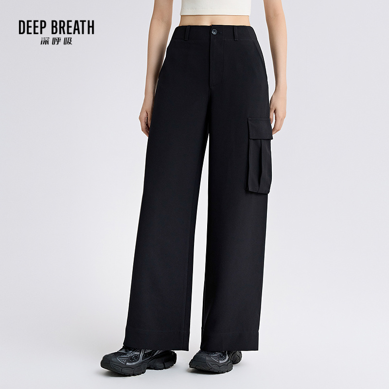 DEEP BREATH深呼吸女装 新款直筒高腰工装裤休闲百搭长裤A100460