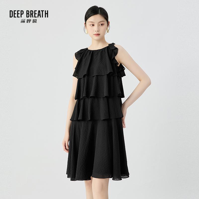 DEEP BREATH深呼吸女装 荷叶边无袖仙女裙俏皮蛋糕连衣裙A500489