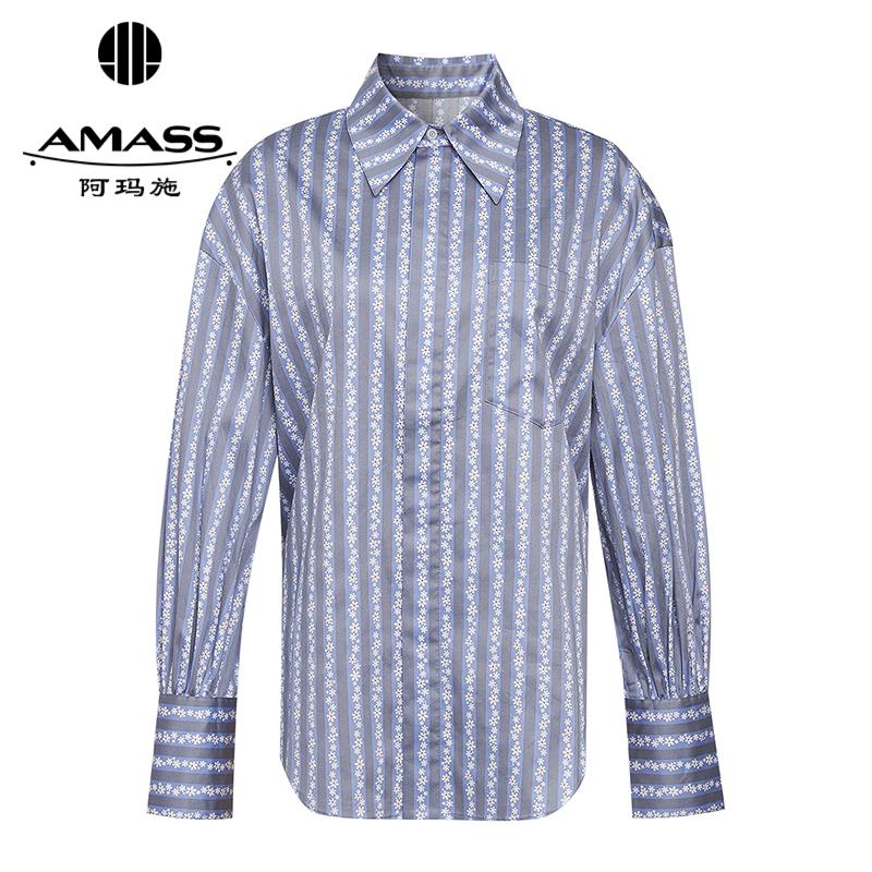 阿玛施AMASS 休闲舒适碎花图案设计衬衫530052
