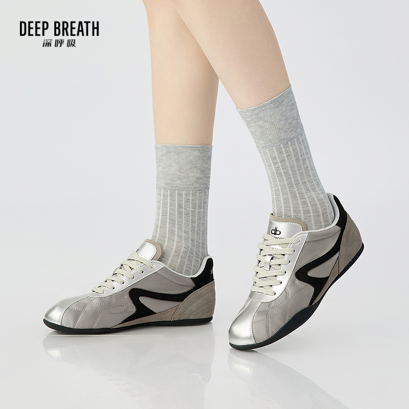 DEEP BREATH深呼吸女鞋 平底低帮绑带流浪德训鞋休闲鞋AX12318