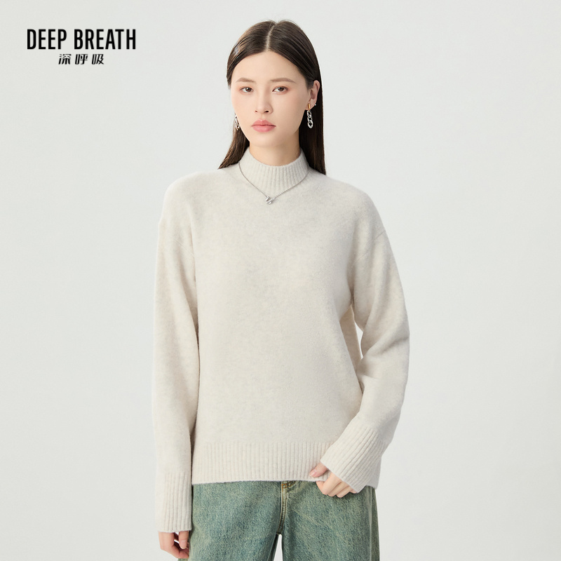 DEEP BREATH深呼吸女装 云朵毛衣烟管领套头针织衫A301647