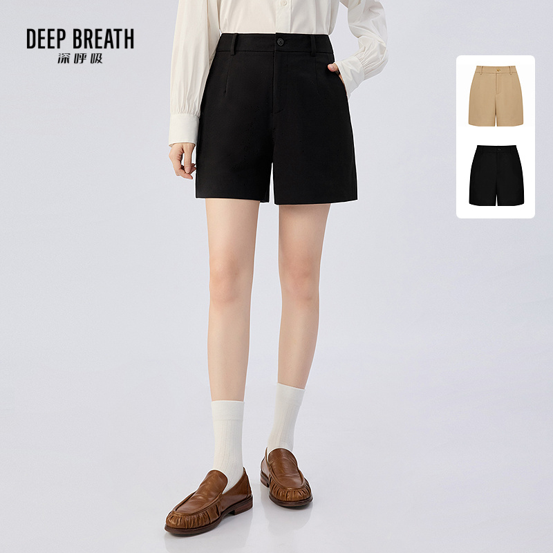 DEEP BREATH深呼吸女装 一粒扣A字西装短裤时尚高腰休闲裤子A100695