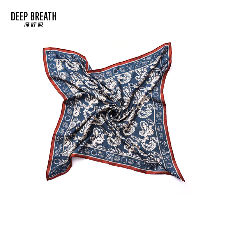 DEEP BREATH深呼吸配饰 桑蚕丝质感腰果花大方巾A800124