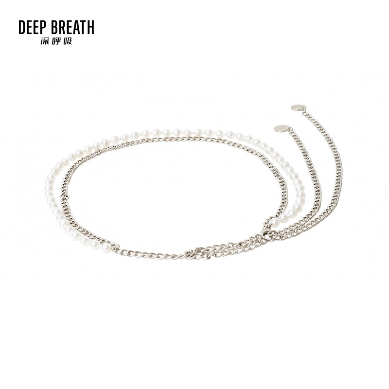 DEEP BREATH深呼吸配饰 质感珍珠造型装饰腰链A900199
