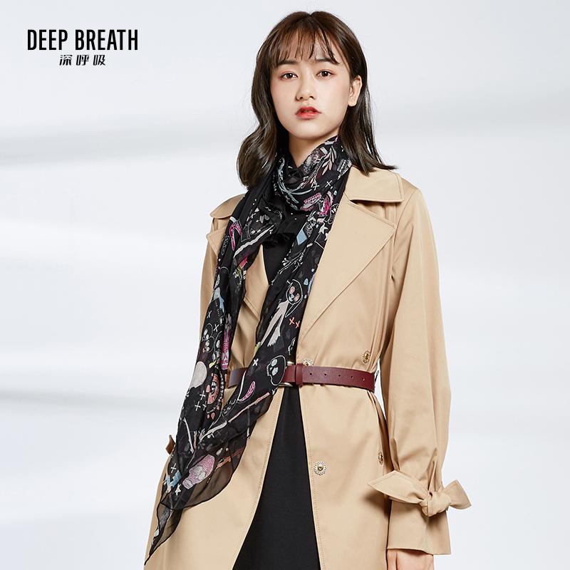 DEEP BREATH深呼吸配饰 桑蚕丝图案大方巾A800042