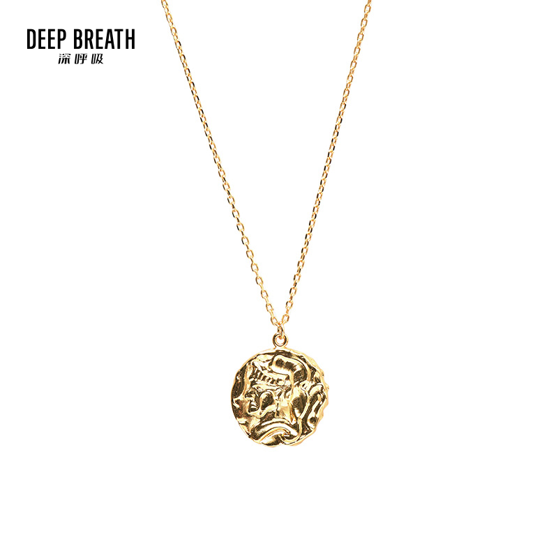 DEEP BREATH深呼吸配饰 复古头像硬币项链A900121
