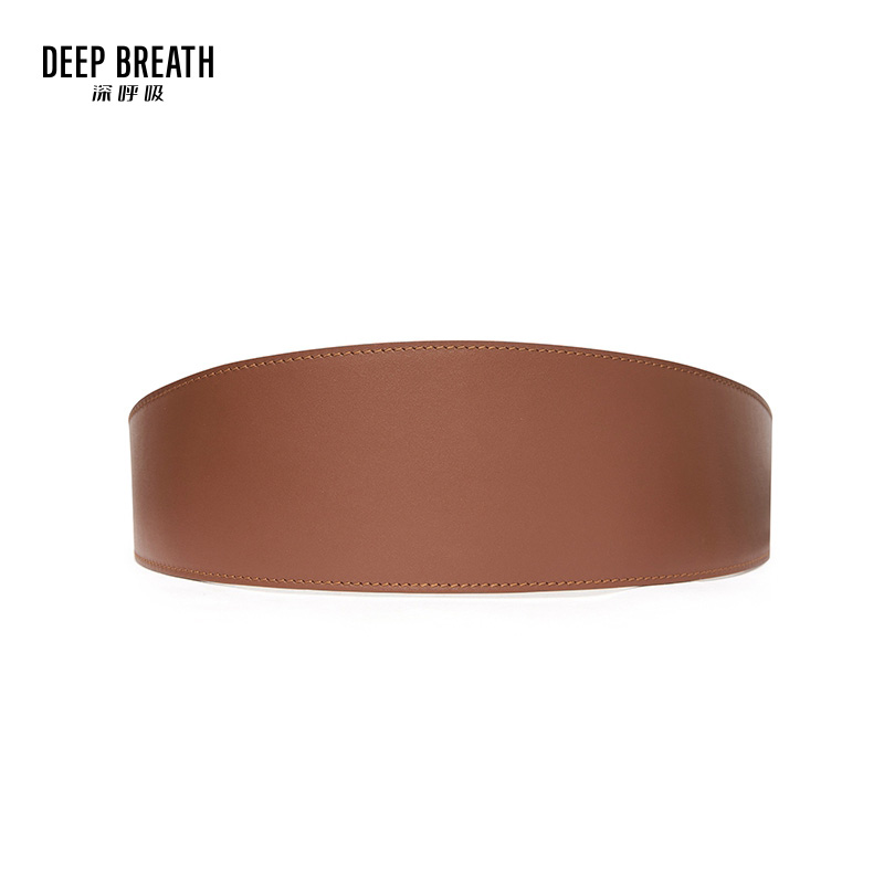 DEEP BREATH深呼吸配饰 简约方扣牛皮宽腰封A900133